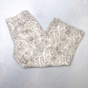 Wild Fable Low-Rise Baggy Jeans 14/31 Snakeskin Print Rigid Denim Beige Grey